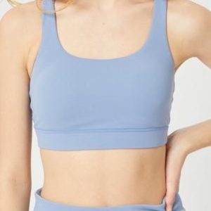 SOLID DOUBLE CRISSCROSS BACK BRA TOP- 2972TH