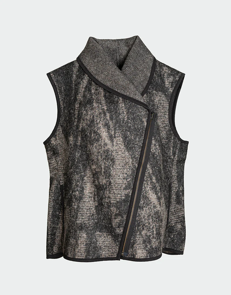 Asimetrical Zipper Vest