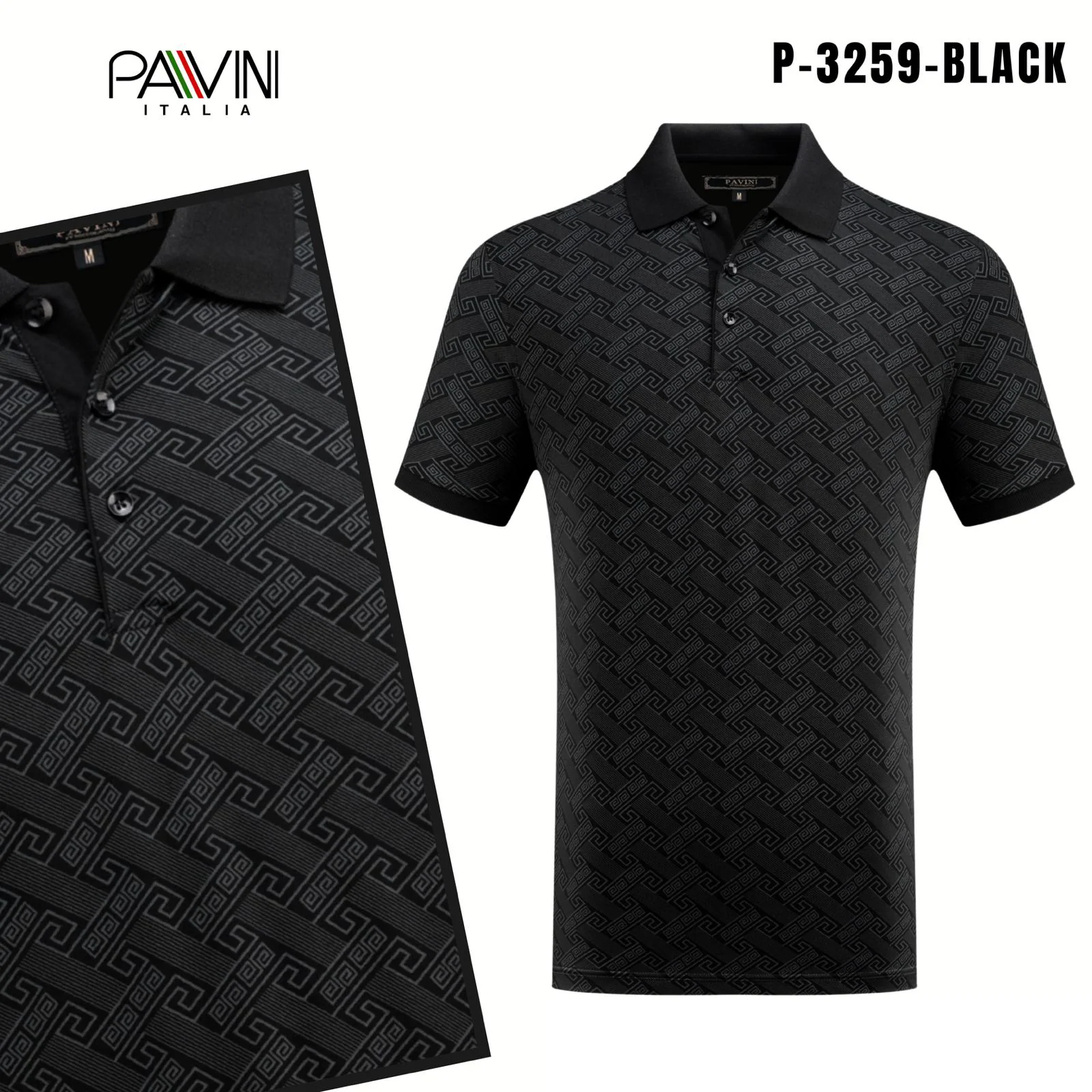 CAMISA TIPO POLO PAVINI P-3259 BLACK