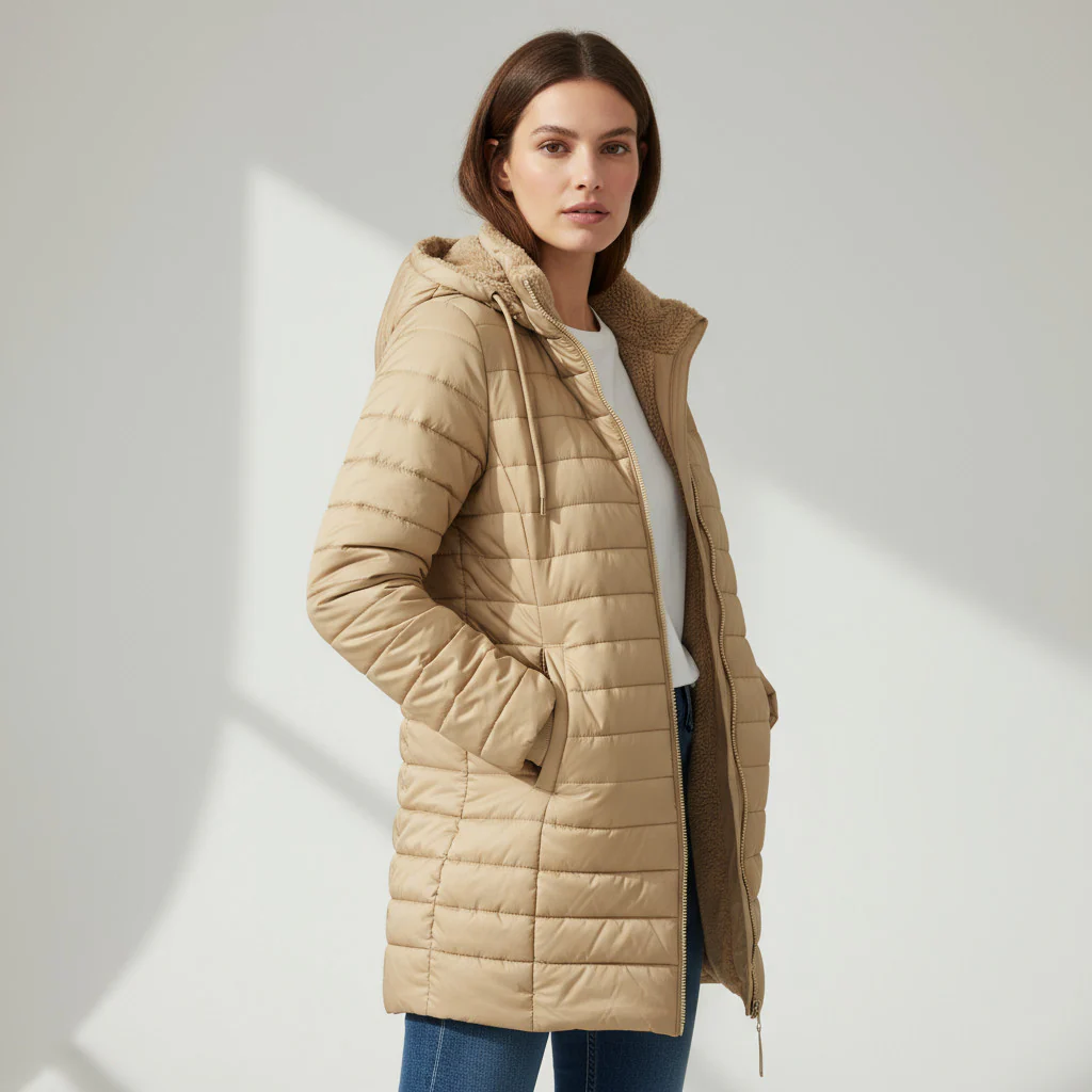 CHAMARRA LARGA C/GORRO DAMA WVE-008